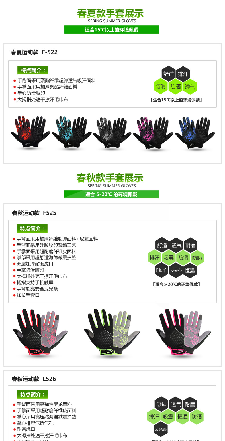 Gants de cyclisme mixte BATFOX - Ref 2242375 Image 4