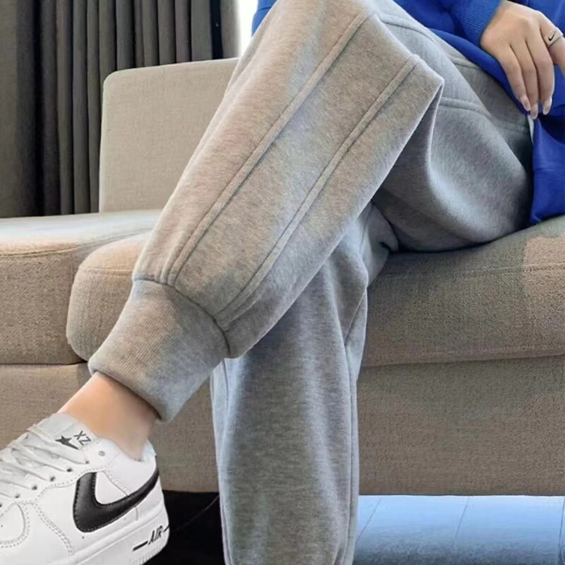 Gray Sweatpants for Women, Spring and Autumn 2026 New Style, Cotton Jogger Pants, Petite Casual Harem Slimming Pants