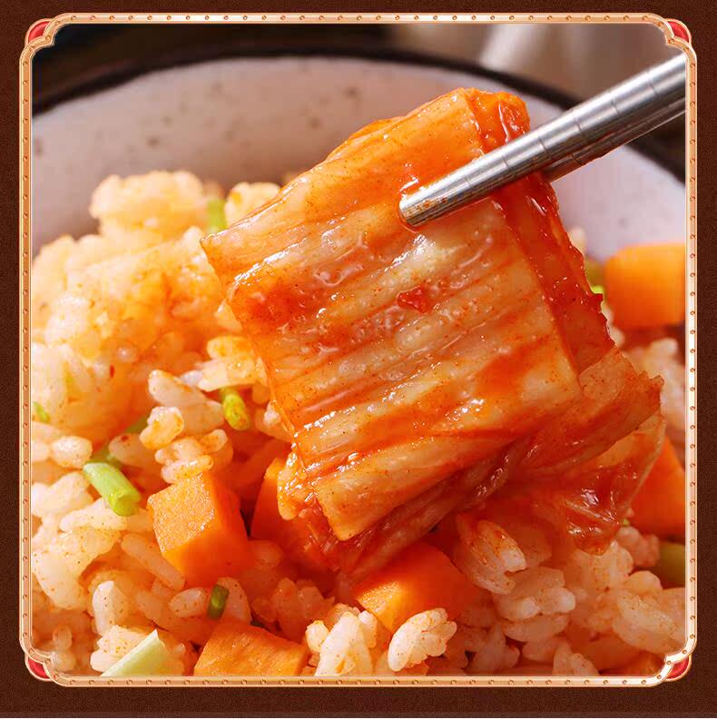 Korean Style Spicy Napa Cabbage Kimchi 500g Pre-Cut Fermented Pickled Cabbage for Rice Noodles and Cooking in use