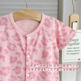 Детский комбинезон для девочек, хлопковое боди для новорожденных, куртка, пижама для мальчиков, короткий рукав, 0-2 лет