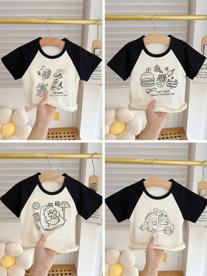 儿童男童纯棉短袖T恤宝宝婴儿夏装打底半袖上衣女童0-5岁夏季外穿