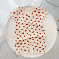 Винтажная дышащая жаккардовая ткань из чистого хлопка с рюшами и красным сердцем