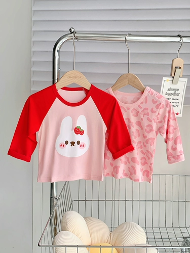 Детский хлопковый приятный телу лонгслив, осенний, 0-5 лет