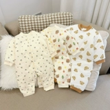 Детский стеганый лонгслив, детское удерживающее тепло боди, демисезонный пуховик для новорожденных, увеличенная толщина, в западном стиле