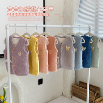 Children cloud velvet vest male baby plus velvet autumn winter coat 2021 new female children autumn thick vest
