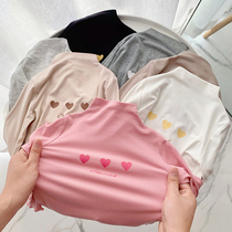Childrens pure cotton high collar T-shirt undershirt small girl warm long sleeves baby 2022 new foreign air autumn blouses winter