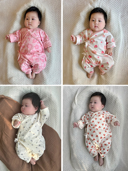 女童婴儿薄款蝴蝶衣新生儿纯棉爬服哈衣宝宝男小童0-2岁无骨夏装