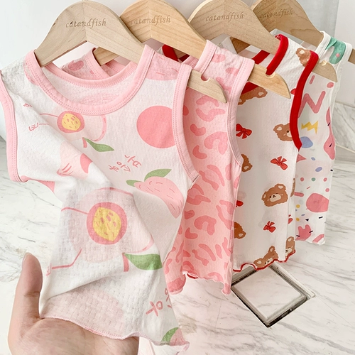 Детская хлопковая летняя тонкая базовая майка топ, эффект подтяжки, 3 лет