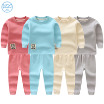 Baby pure cotton plus thickness lingerie suit baby baby autumn sweet pants warm boy and girl 1 year old 2 spring and autumn