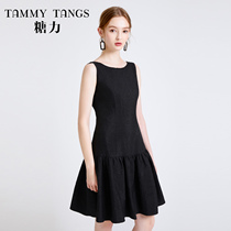 (Mall same model) sugar force banquet party small black dress female temperament back V-collar sleeveless dress