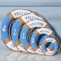 Mediterranean bar pendant swimming ring lifebuoy Marine style wall restaurant decorative surface childrens room background wall