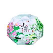 (Buy trendy mats) Creative modern crystal glass ashtray color printing home furnishings personalized gifts to send
