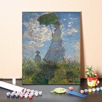 Digital oil painting diy filling Monet poppy field painting landscape water lily handmade decorative painting oil color painting