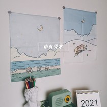 ins hanging cloth net red background cloth literature and art bedroom dormitory wall decoration cloth rental house renovation is forbidden to stay up late