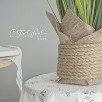 Clothing store decoration window Nordic Reed hemp rope simulation flower potted green plant landing dog tail grass ornaments
