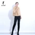 Purple Emperor Shaw Womens 2018 New Stand Cổ áo Lông chồn Toàn bộ Áo khoác lông chồn ngắn SD744 - Faux Fur áo khoác lông nữ dáng ngắn Faux Fur