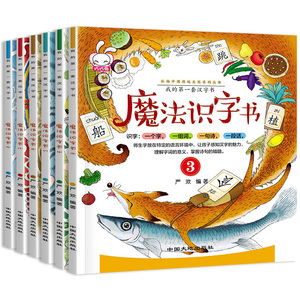 魔法识字书6册 宝宝早教认字卡片3-4-5-6岁学前幼儿阅读与识字书岁幼儿园全套学龄前儿童书籍幼小衔接全脑记忆小班中班教材用书