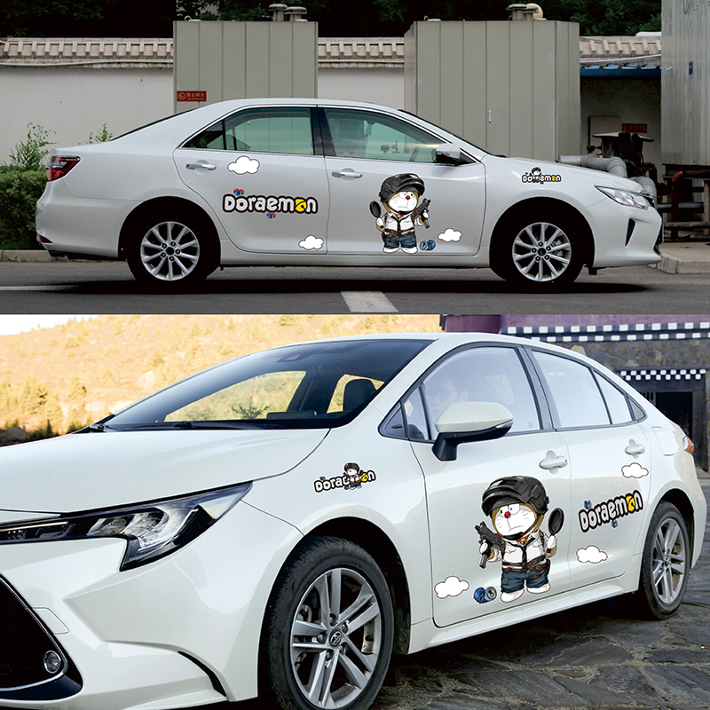 Biding Cat Cars Stickers Net Red Tides Hip Hop Cute Cartoon Machine Cat Bodywork Pull Flowers a Dream Car Sticker