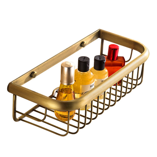 European-style bathroom shower rack all-copper antique wall-mounted toilet bathroom shower room bathroom storage rack