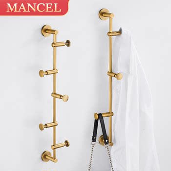 Light Luxury All-Copper Wall-Mounted Coat Rack, Personalized Creative Clothes Hook, No-Drill Bedroom Clothes Hook