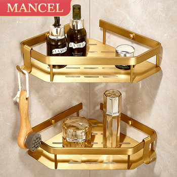 Bathroom Shelf All-Copper Shower Room Showerhead Storage Basket Bathroom Triangular Rack Shower Room Corner Rack