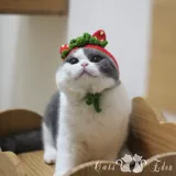 Шерстяная плетеная клубника, шапка, «сделай сам», домашний питомец, кот