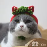 Шерстяная плетеная клубника, шапка, «сделай сам», домашний питомец, кот