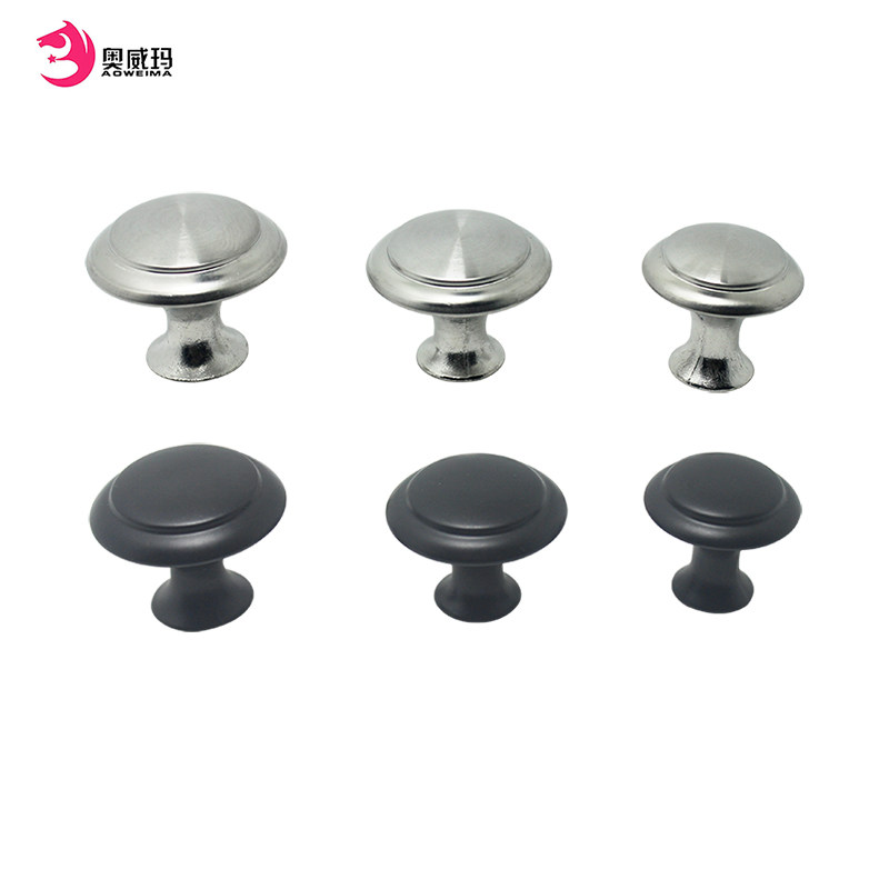 Stainless steel drawer handle Round small handle Cabinet door single hole alloy handle Grain handle 906 small handle