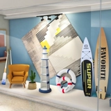 Летний океанский тематический дисплей, украшение для окна торгового центра, реквизит, доска для серфинга, DP Point, макет морского пляжа, скейтбординга