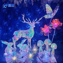 Christmas decoration Symphony Elk shopping mall atmosphere scene layout DP point ornaments luminous butterfly rabbit decoration creative