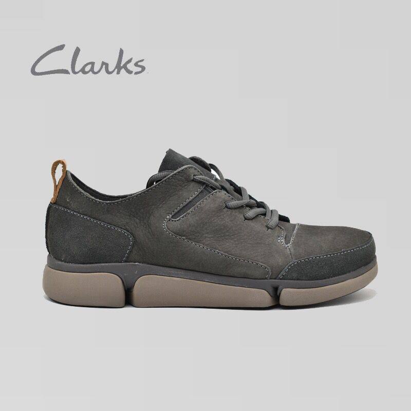 clarks Qi Le men's shoes TriVerve Lace autumn sports leisure three-petal bottom tide shoes small white shoes jogging shoes