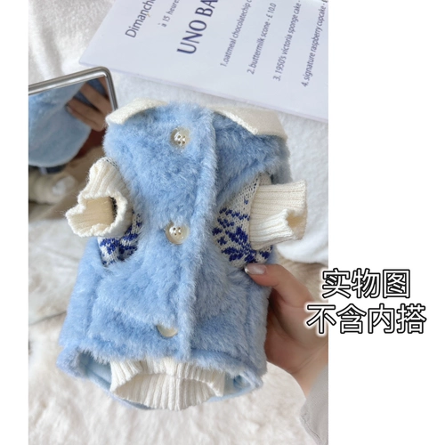 Сумки кошки ягнят ягнят кашемир Baby Blue Winter Cat Custom Plush сосуд для питомца сгущенной кашемировой жилет