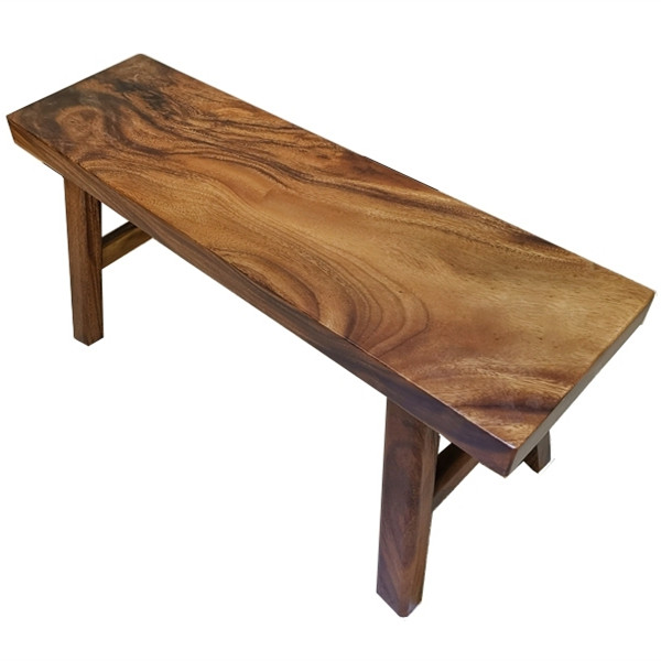 Walnut long stool Chinese simple mahogany long bench Wooden stool Household low chair Solid wood small short stool shoe stool