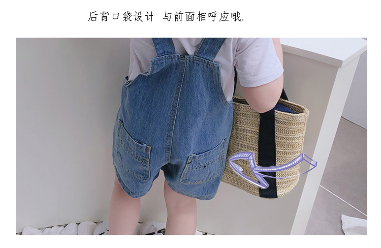 Mùa hè 2019 phong cách mới bé gái vừa và nhỏ quần jeans trẻ em đẹp trai thời trang quần short yếm - Quần jean quần bò bé gái 