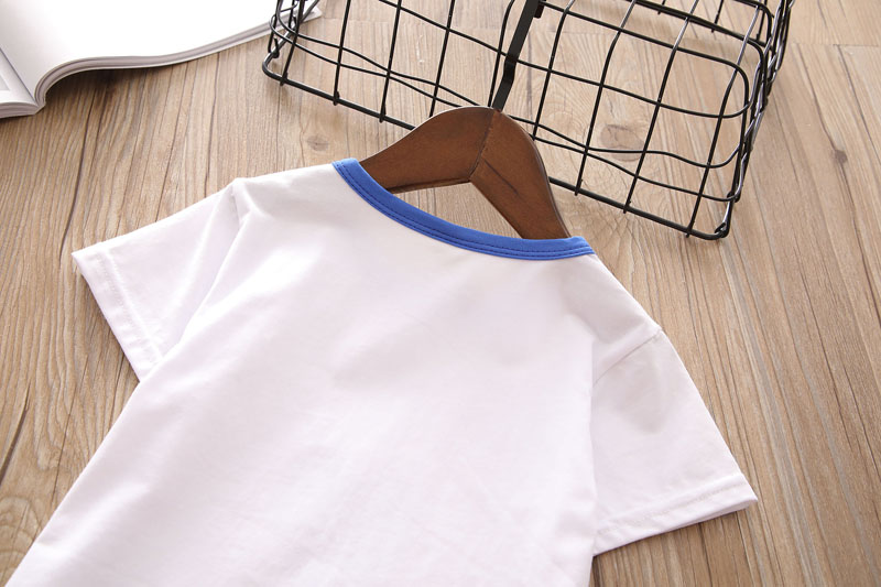 2018 trẻ em của văn bản lỏng lẻo in T-Shirt nam và nữ mùa hè mới thời trang giản dị ngắn tay áo thun top áo thun dài tay bé gái