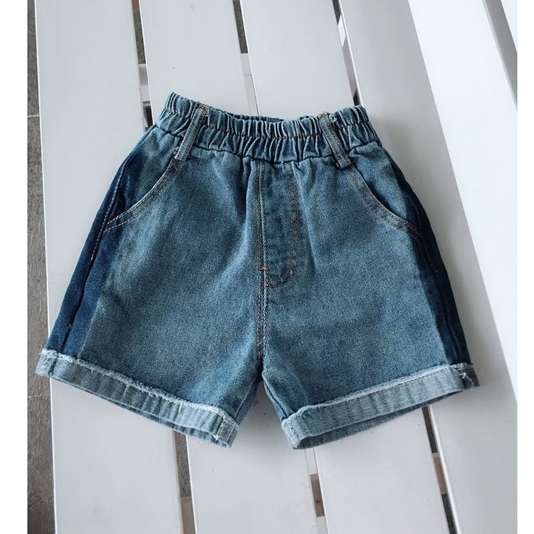 Trẻ em của quần cá tính quần short thời trang giản dị 2018 mùa hè mới nam bé bên khâu màu jeans