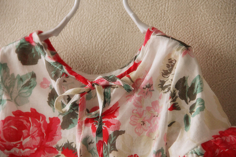 Quần áo trẻ em 2018 mùa hè cô gái mới bé Châu Âu và Hoa Kỳ retro mực hoa sừng ngắn tay t-shirt trẻ em của búp bê áo sơ mi thời trang cho bé