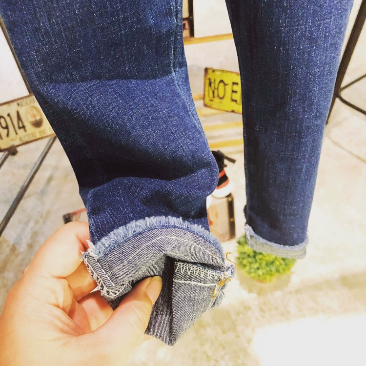 Quần bé cạp cao 2018 xuân hè mới bé gái khí chất denim bút chì bé quần bé bằng gỗ