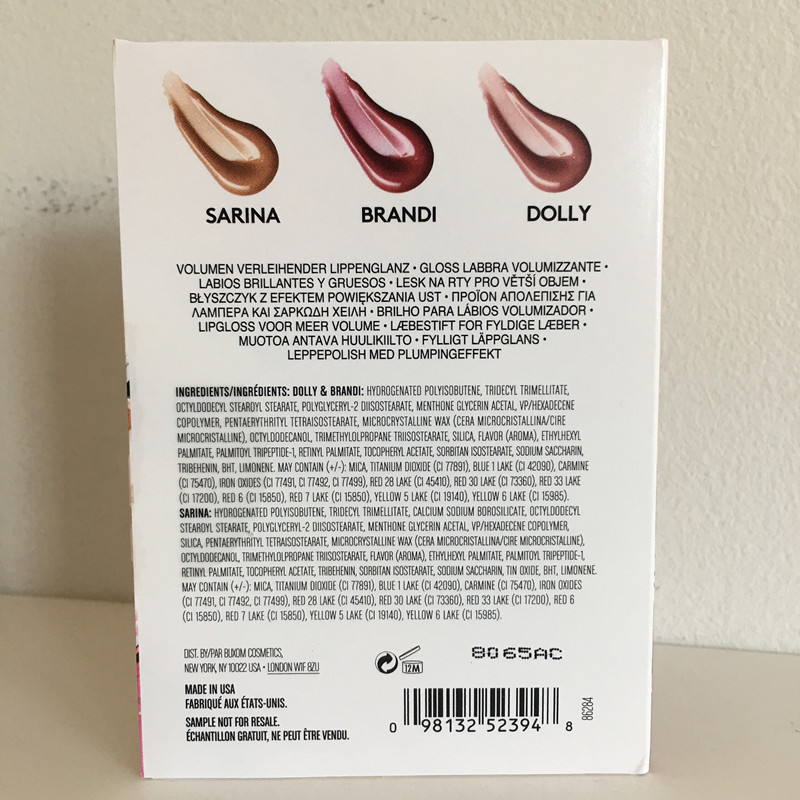 Beauty Buxom Full Môi Mini Lip Gloss Lip Glaze Lip Gloss Lip liner Medium sample 2ml 	son bóng của nhật	