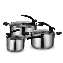 304 stainless steel boiler suit combined cookware Mid-Autumn Festival pot set non-stick pan kitchen Three sets