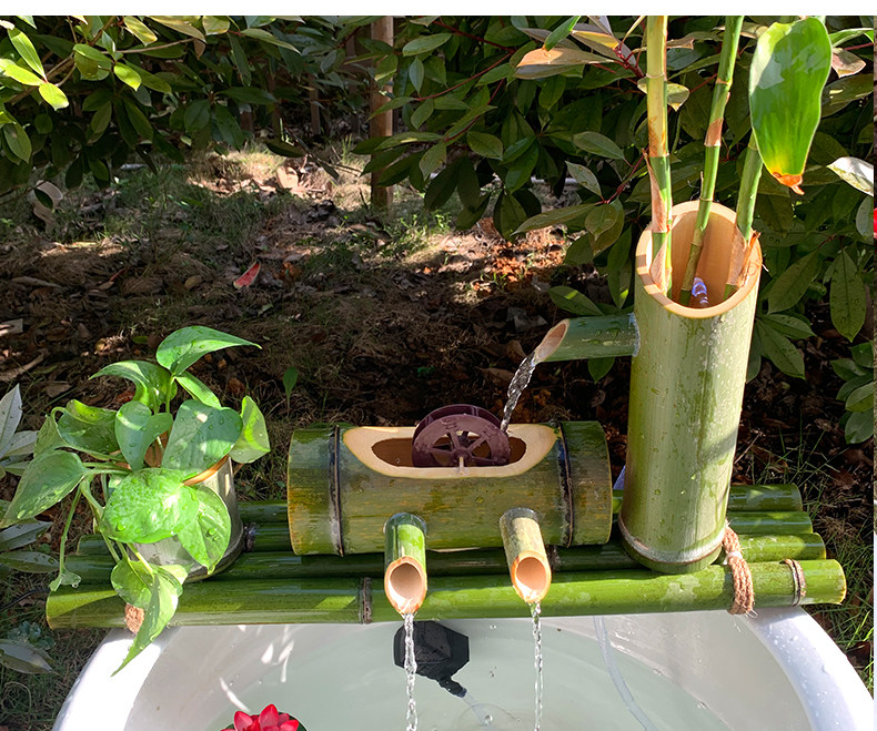 Solar bamboo water device bamboo tube art when the water warms the lungs and kidneys apple mango sound playback device