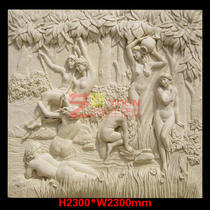 Art sandstone relief three-dimensional mural background wall Sandstone relief Senli bath map Hotel clubhouse decoration