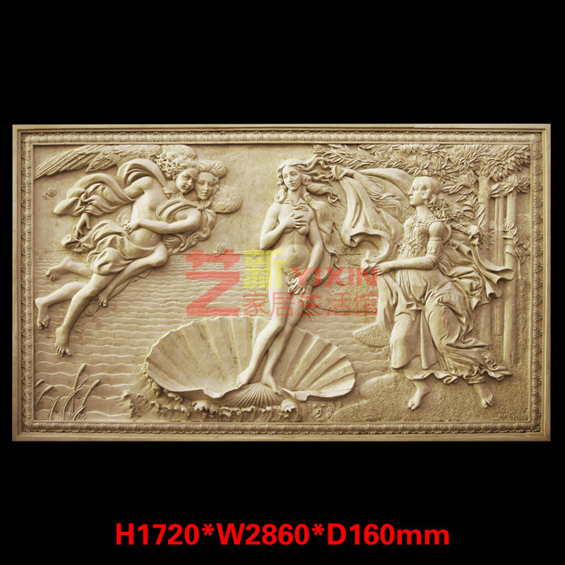 European-style embossed custom figure art TV sofa background wall beauty decoration mural on hotel villa shells