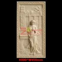 Art sandstone sculpture Round sculpture Sandstone characters Flower relief background wall three-dimensional mural sandstone Ancient Greek beauty