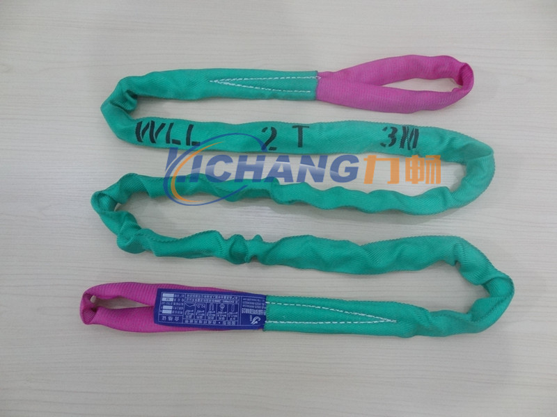 Round double buckle sling, two buckle flexible lifting sling, soft sling, flexible sling, industrial sling