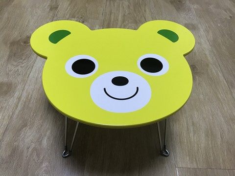 Spot second sister Japan MIKI HOUSE children's bear pattern round table small table foldable storage