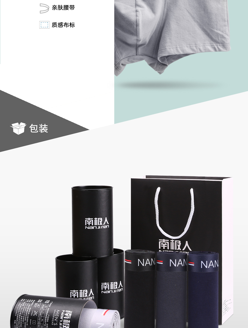 Nam Cực 4 lon quà tặng hộp boxer cotton tóm tắt eo in vuông quần short đầu thanh niên LM quan lot in hinh ngo nghinh