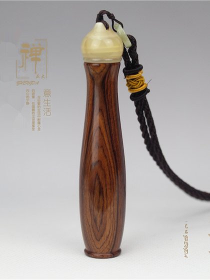 创意黑檀木火折子吹气打火机防风充电吹一吹电子便携点香烟器复古