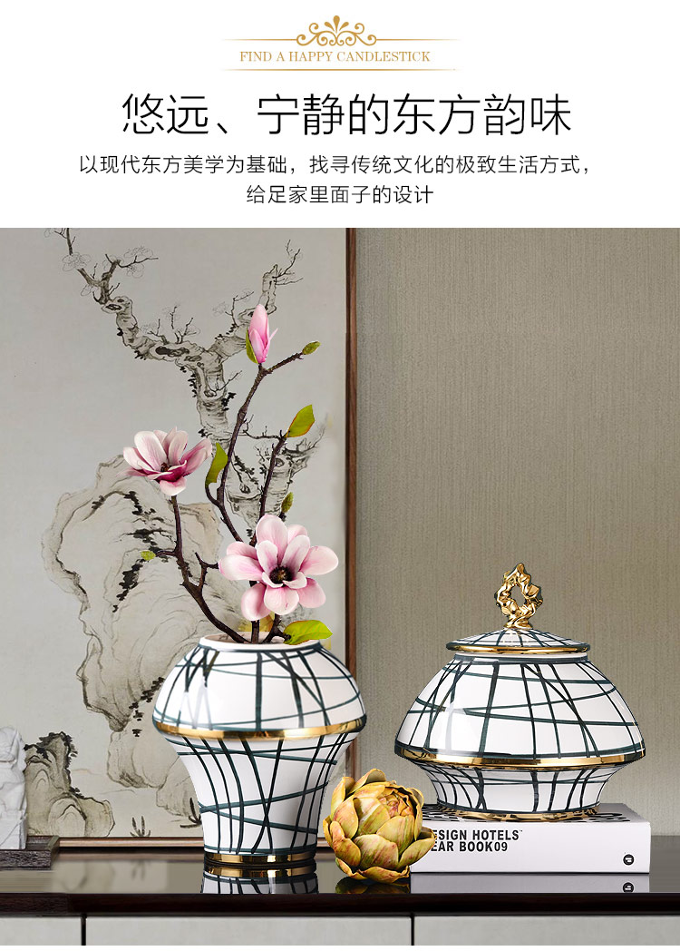 European porcelain pot vase furnishing articles of the sitting room TV cabinet table wine creative American household adornment storage tank