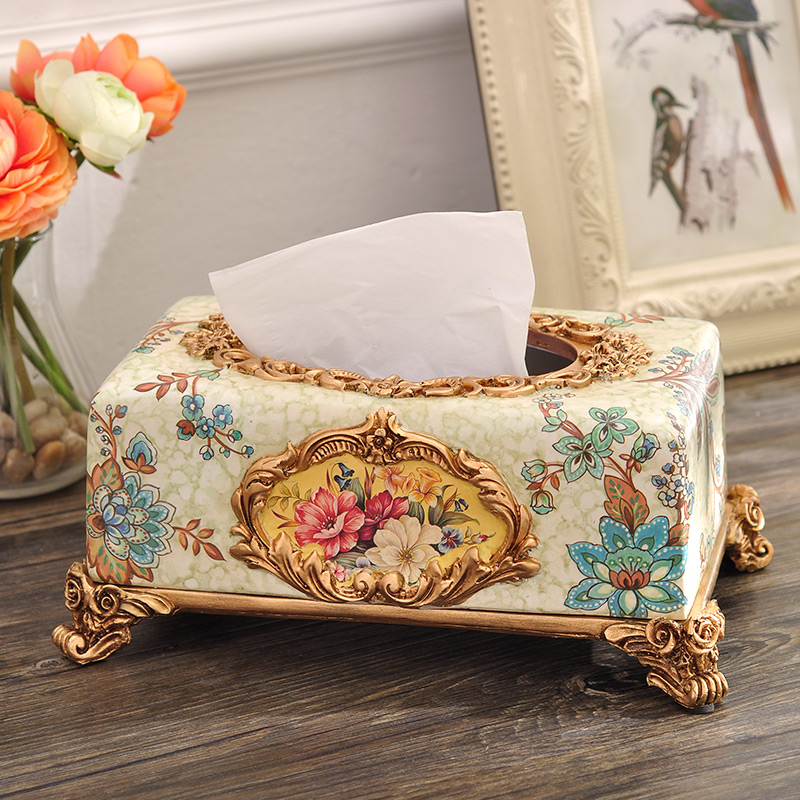 American retro decoration decoration creative European tissue box living room coffee table household removable toilet paper box dining table toilet paper box
